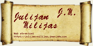 Julijan Milijaš vizit kartica